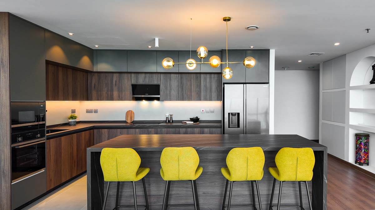 Rustic Bold Contrast Kitchen